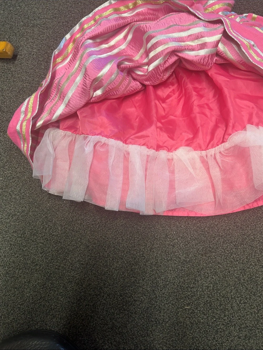 Gymboree Pink Dress with Gold and Silver Stripes